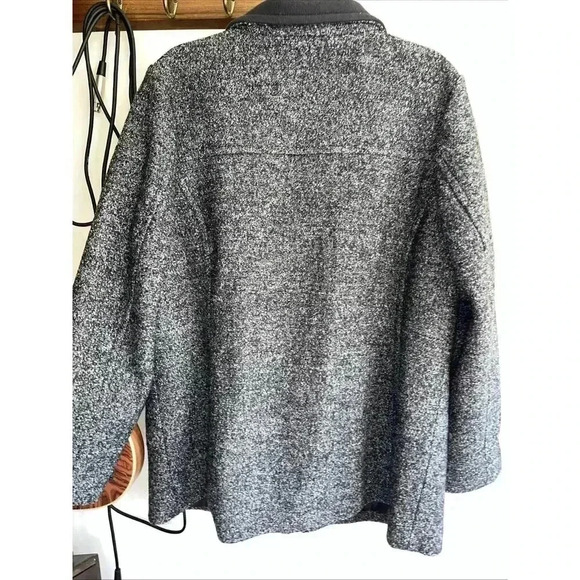 Lands' End Womens Jacket Size 16W Coat Full Zip Collared Pockets Gray Wool Blend - Picture 2 of 7